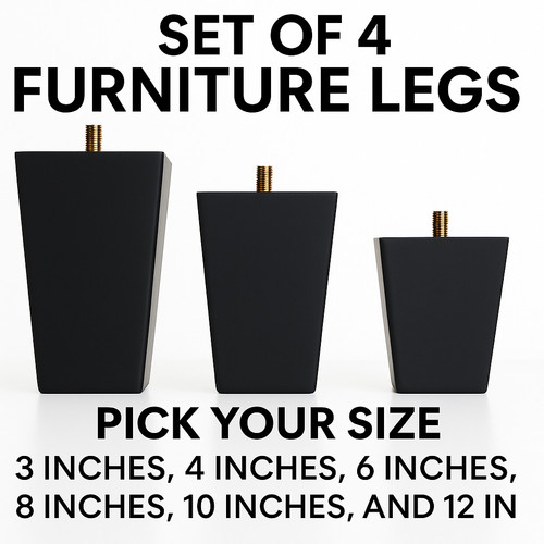 Black square furniture legs - furniture,